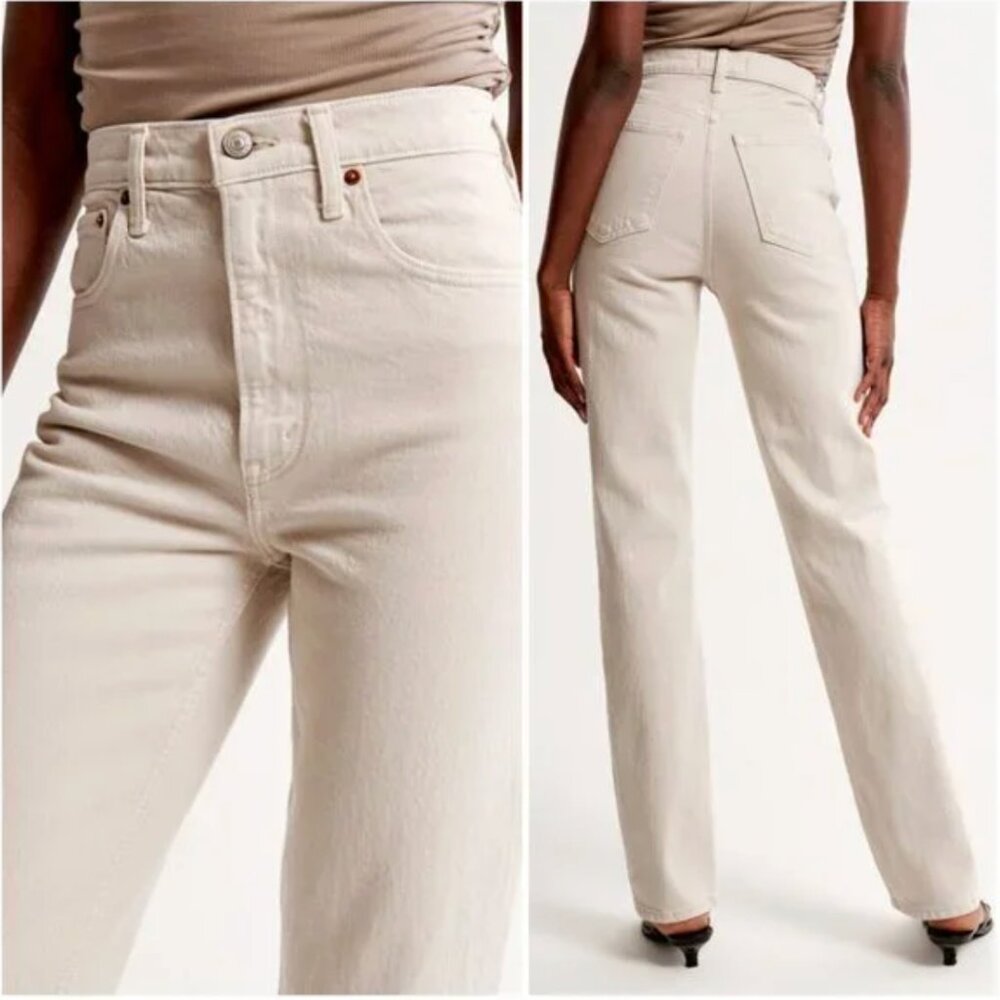 Abercrombie & Fitch 90's Straight Ultra High Rise Jeans size 30/10 - Picture 2 of 10